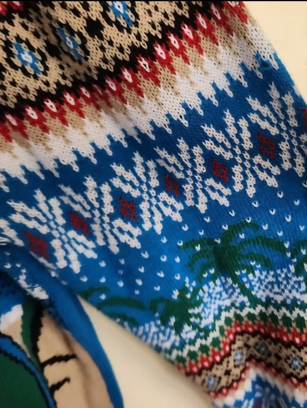 Ugly Christmas Sweater Blue 'Hanging Loose For The Holidays' Lightup Sweater